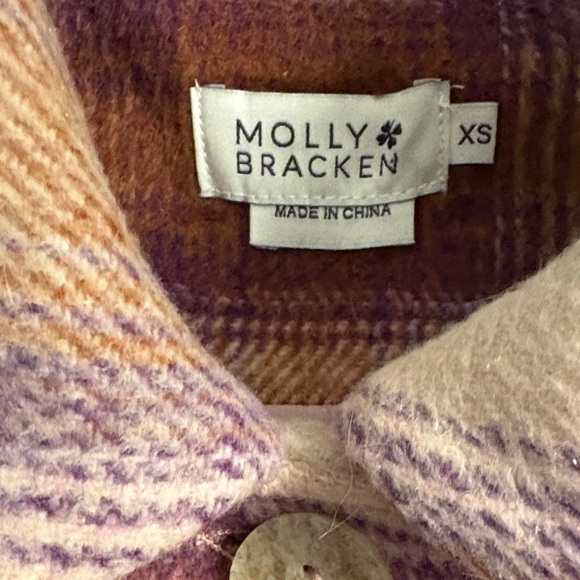 Molly Bracken short plaid button jacket/ shacket with collar and buttons! - Picture 6 of 8